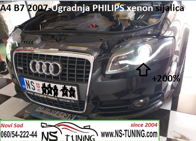 ugradnja ksenon sijalica h7 h1 h9 h11 trafo kanbus novi sad beograd philips ns tuning audi a4 b7